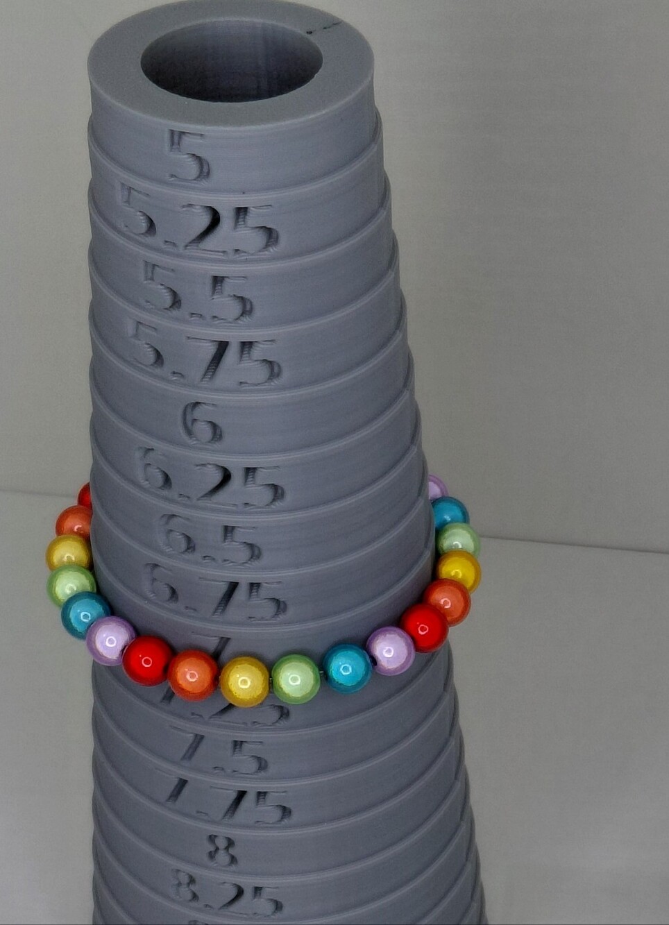 Hand Made Stretch Rainbow Bead Bracelet - Multicolor 7 Inches